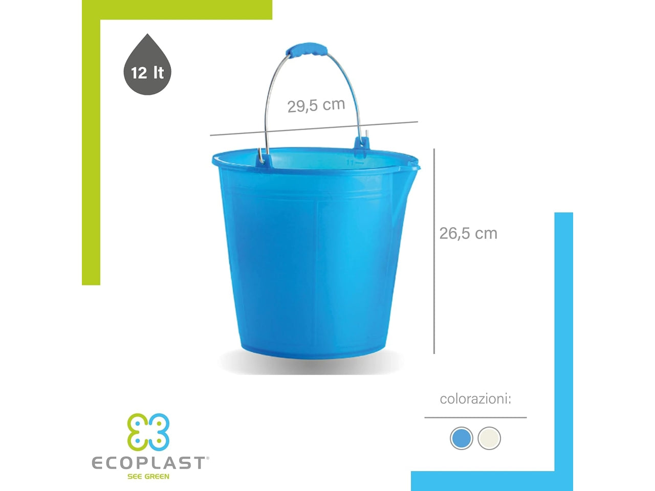Secchio con becco azzurro 12lt s 12