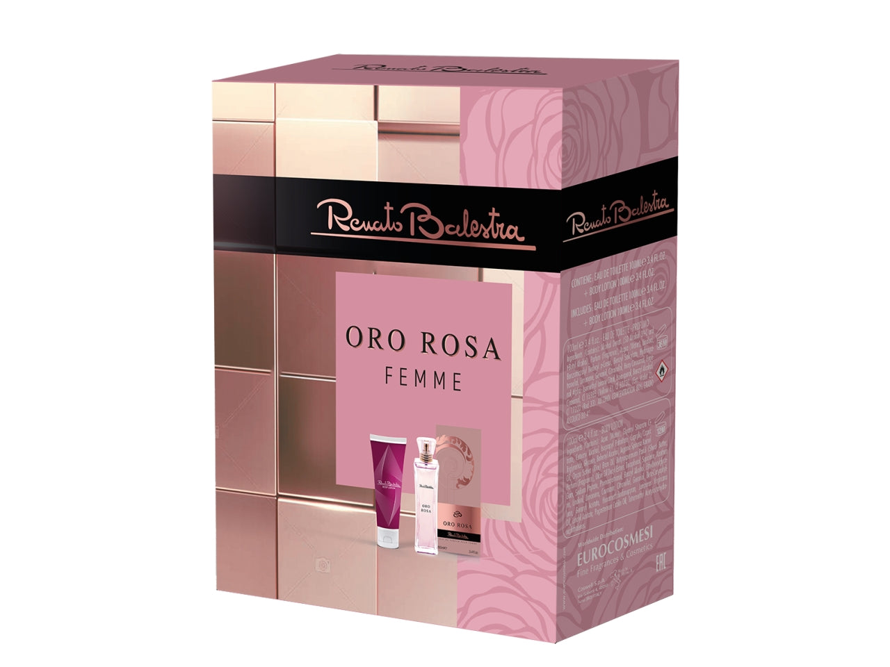 Renato Balestra oro rosa per donna, confezione con edp 100ml + crema corpo 100ml
