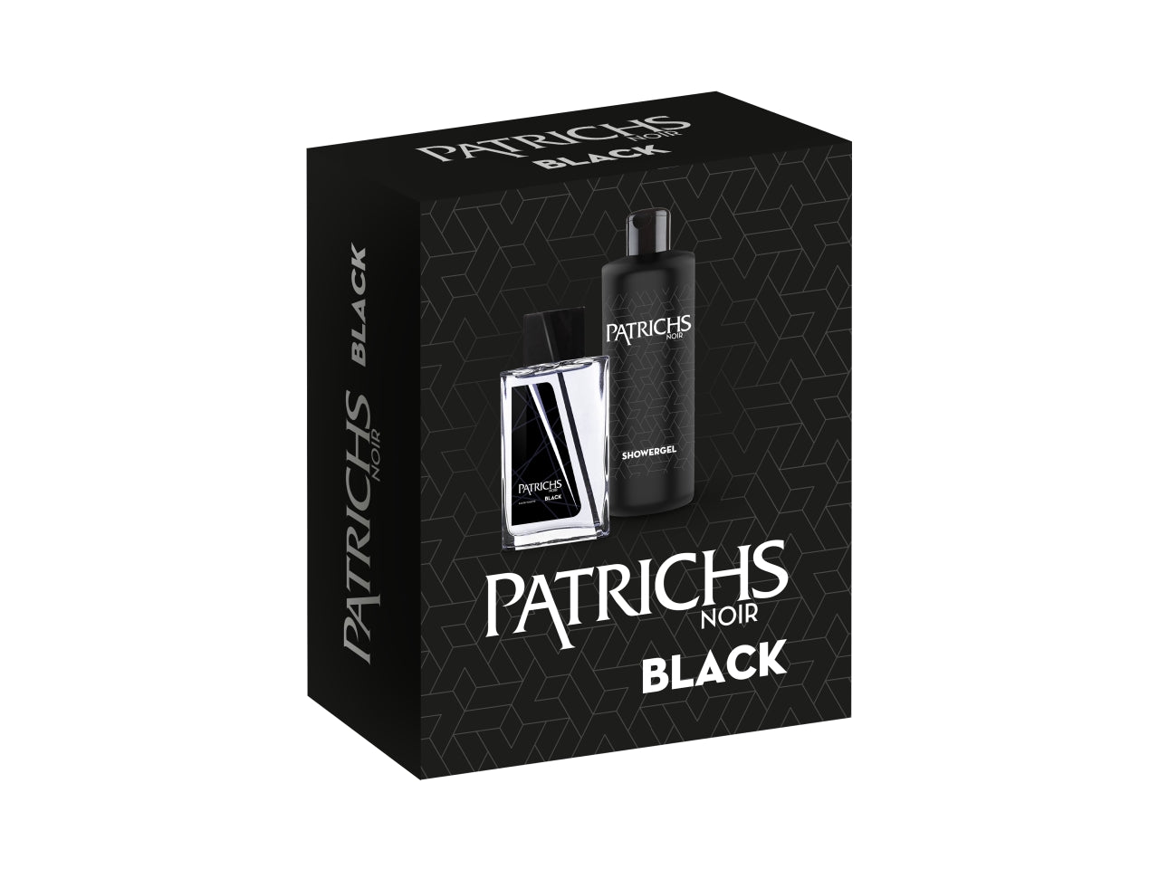 Patrichs black, confezione con edt 100ml + gel doccia 200ml
