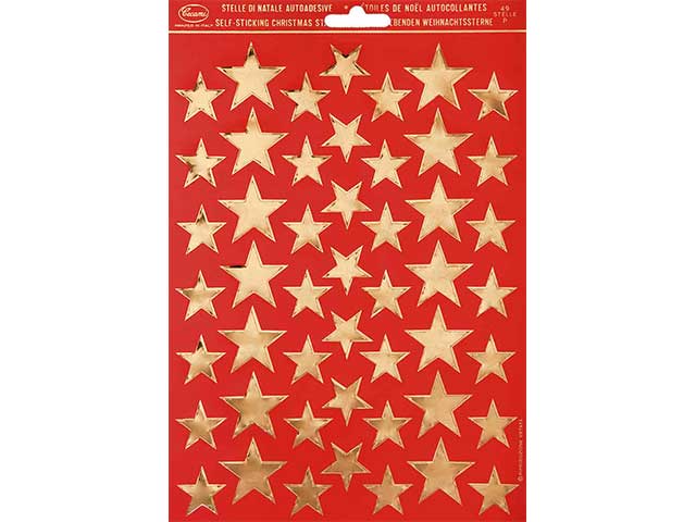 Blister di stelle adesive piccole oro