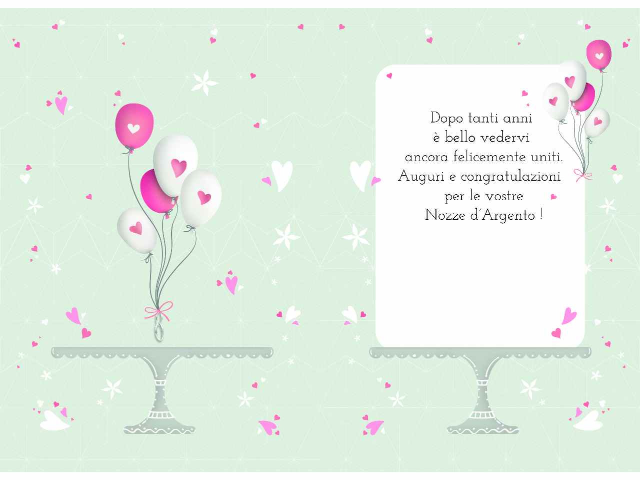 Biglietto auguri felice 25° anniversario