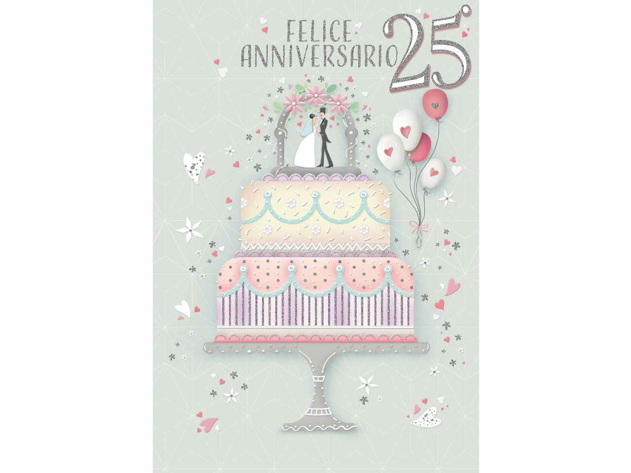 Biglietto auguri felice 25° anniversario