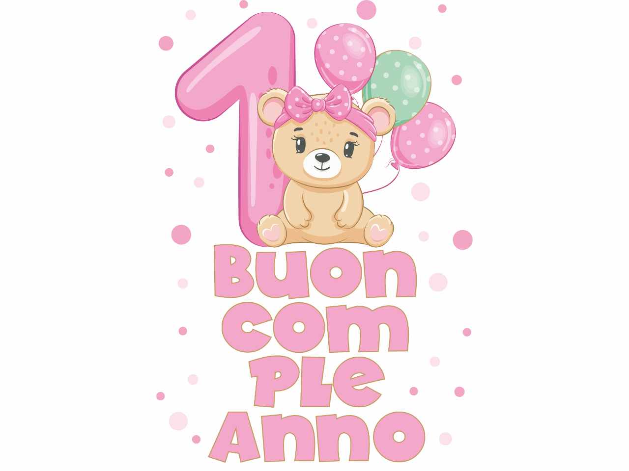 Biglietto auguri per primo compleanno