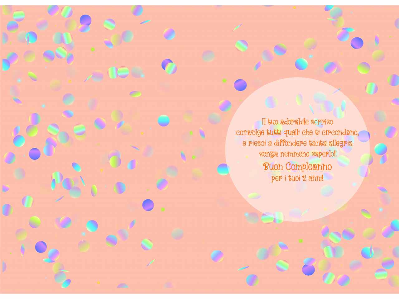 Biglietto auguri per primo compleanno con disegno candelina