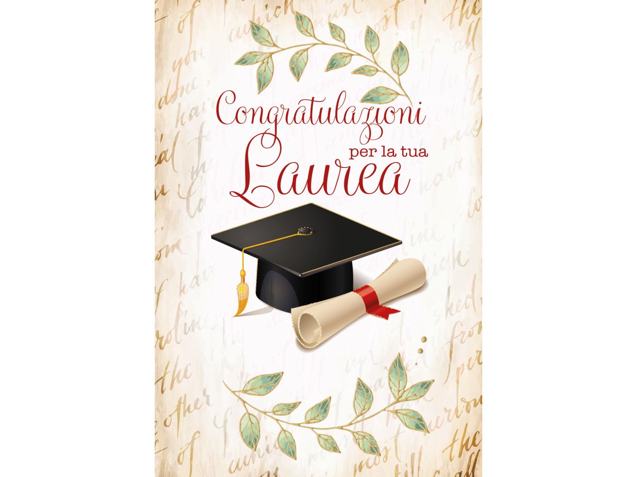 Biglietto auguri per laurea con busta