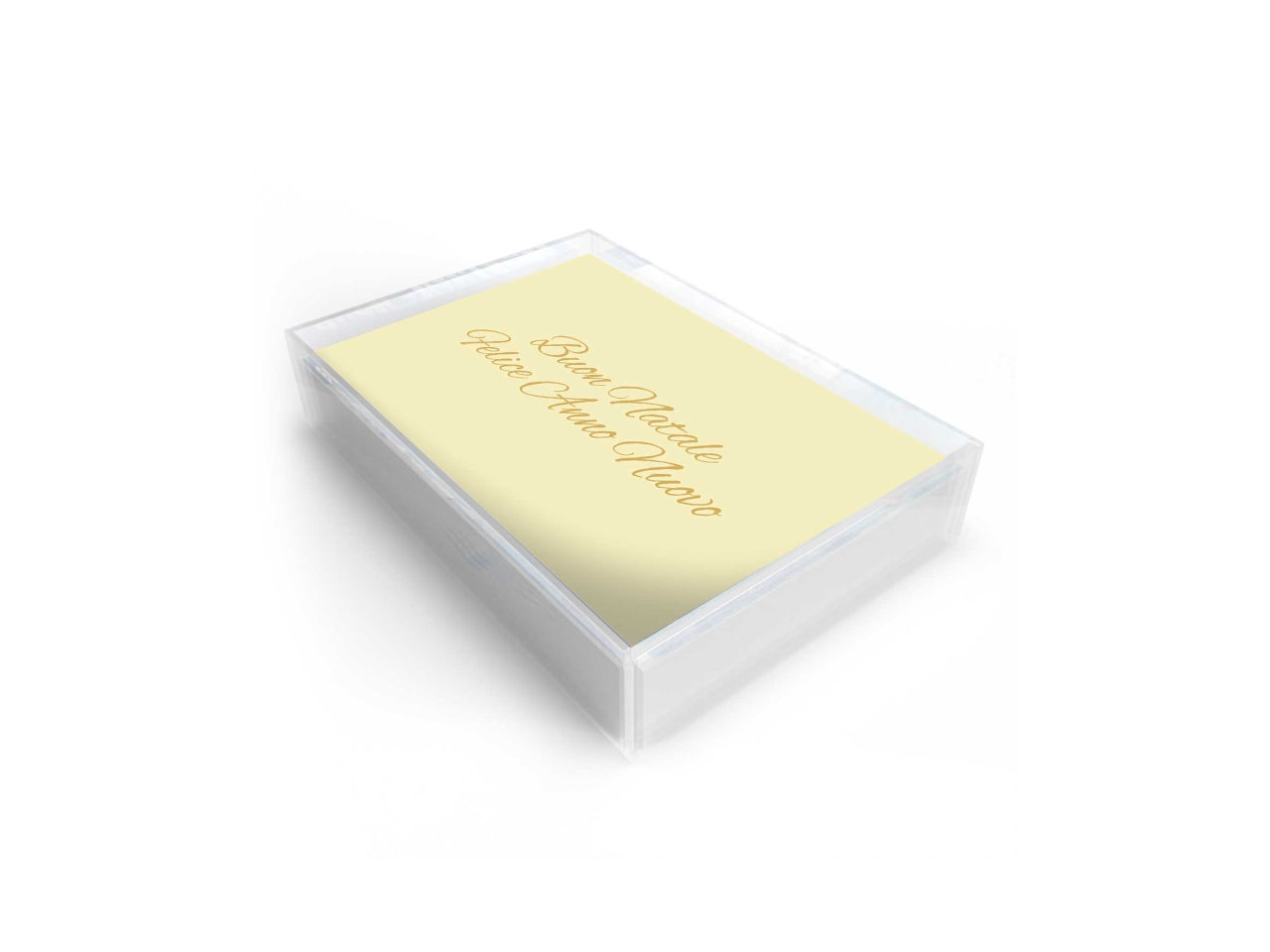 Scatola con 50 biglietti avorio e oro