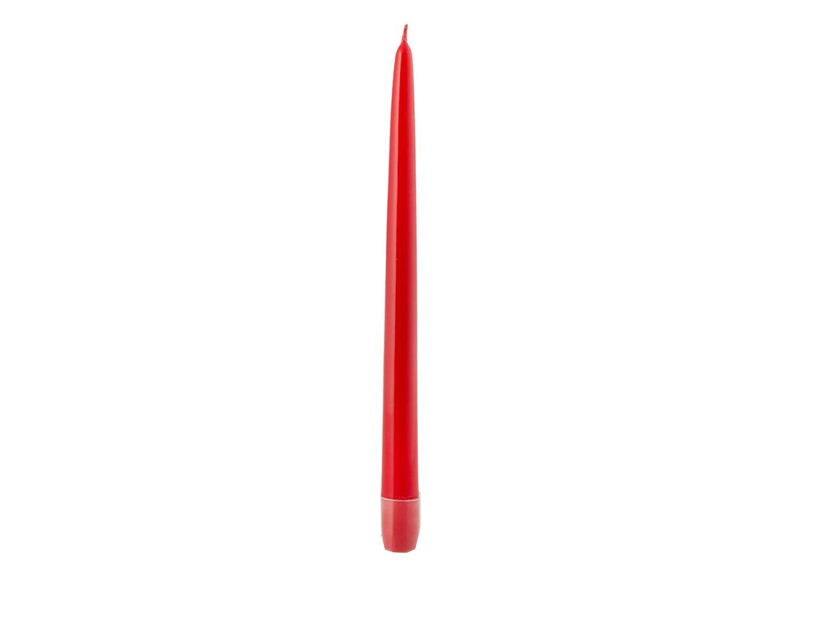 Candele a stelo misura 300x22mm laccata colore rosso - la confezione comprende 2 candele