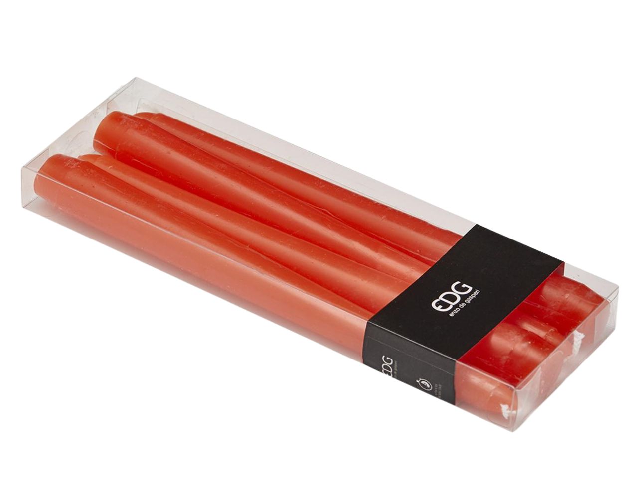 Candela a stelo confezione da 4 pezzi h.25cm arancione