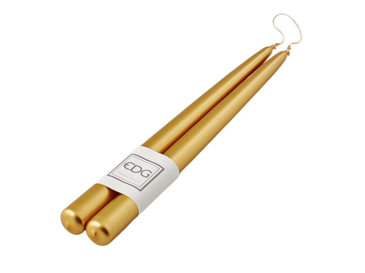 Candela a stelo misura 250x22mm colore metallico colore oro - la confezione comprende 2 candele