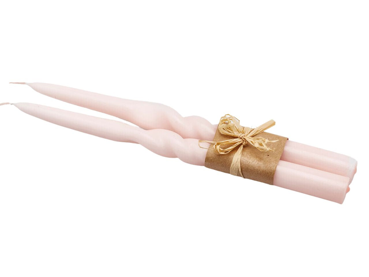 Candela swirl misura h.30xd.2,2cm colore rosa - la confezione comprende 2 candele