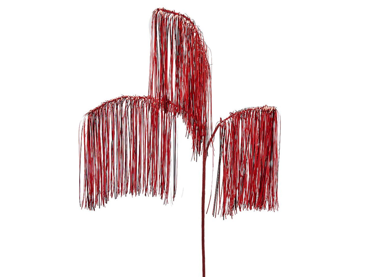Ramo di frange decorativo con 3 rami h.103cm maxi rosso