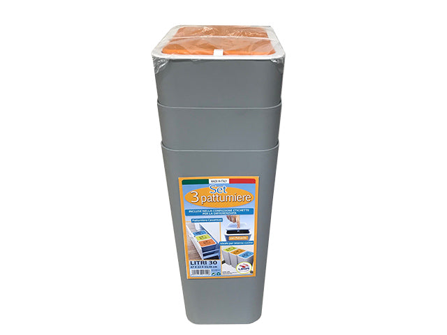 Pattumiera 30lt 3 pezzi