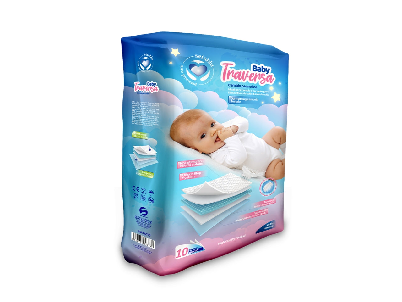 10 traverse baby cambio pannolino 60x60cm