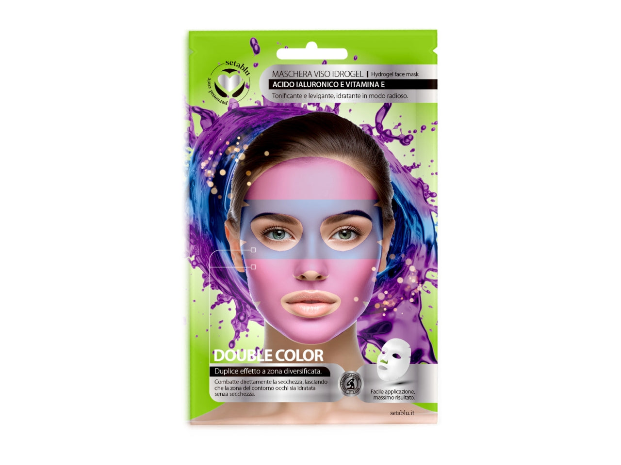 Maschera viso bicolor vitamina e + acido ialuronico