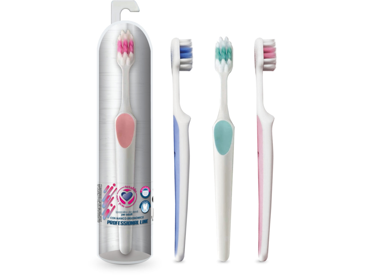 Spazzolino denti ergonomico vari colori