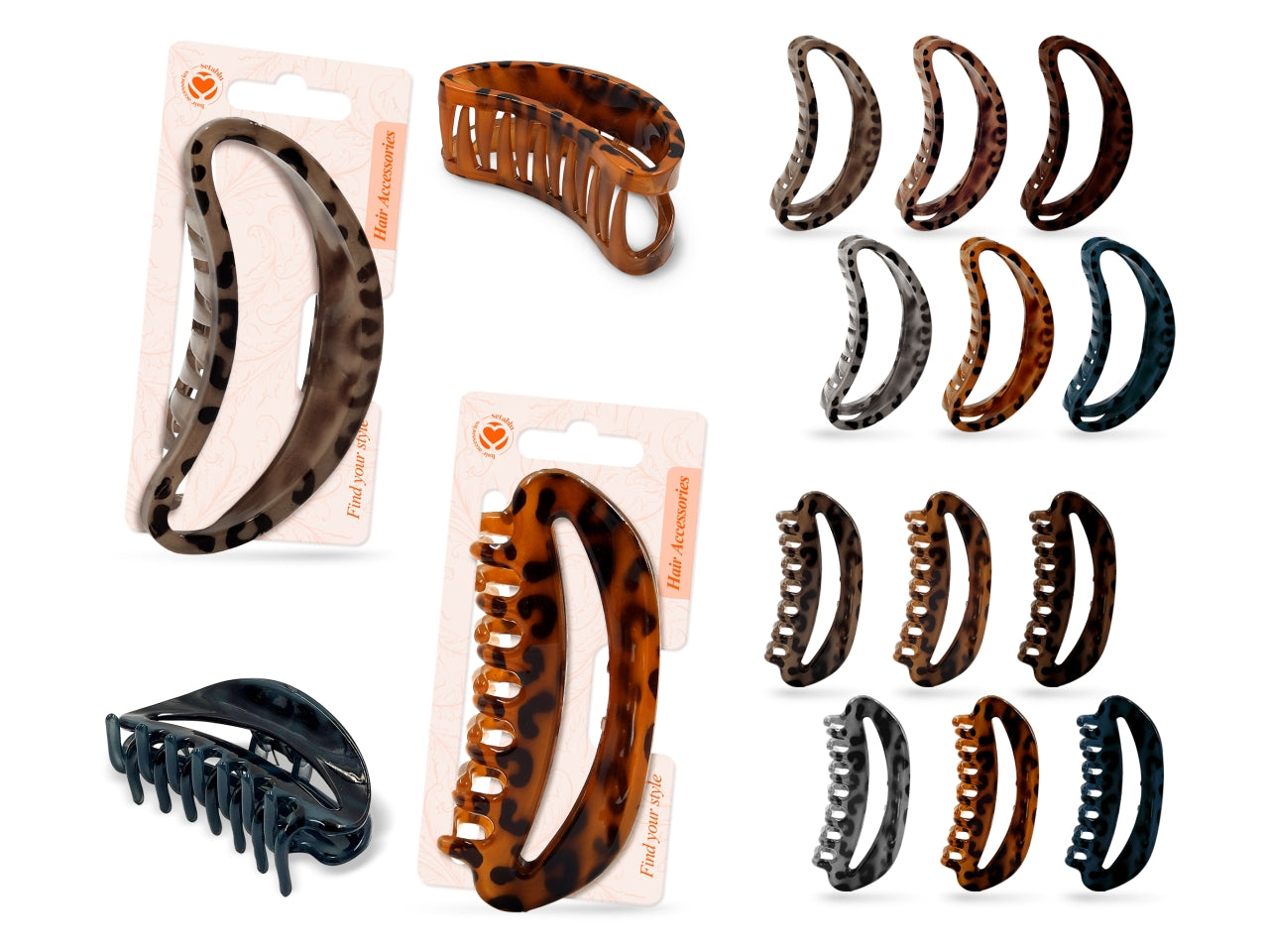 Pinza leo - nera 9cm colori assortiti