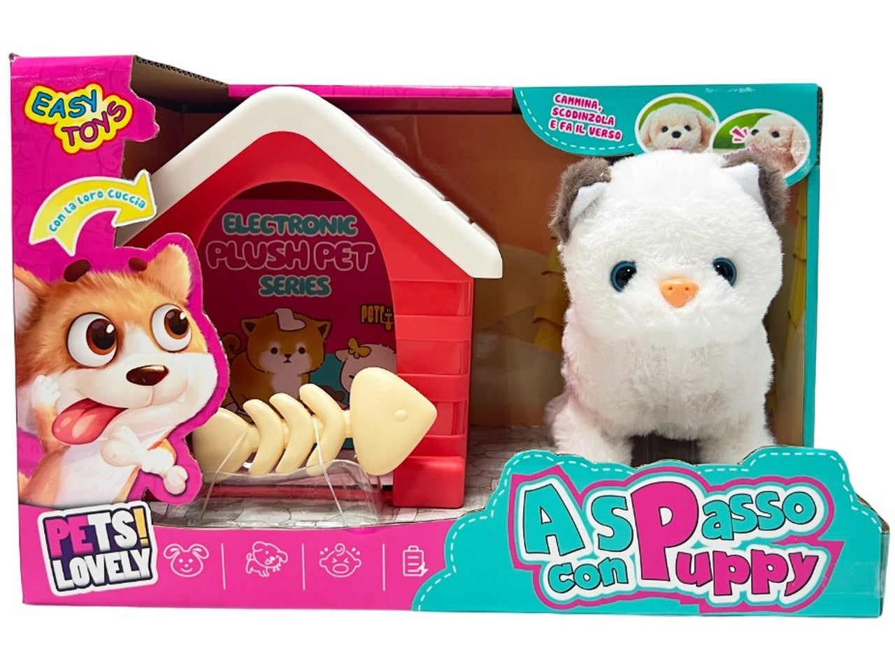 Gattino batteria a spasso con puppy