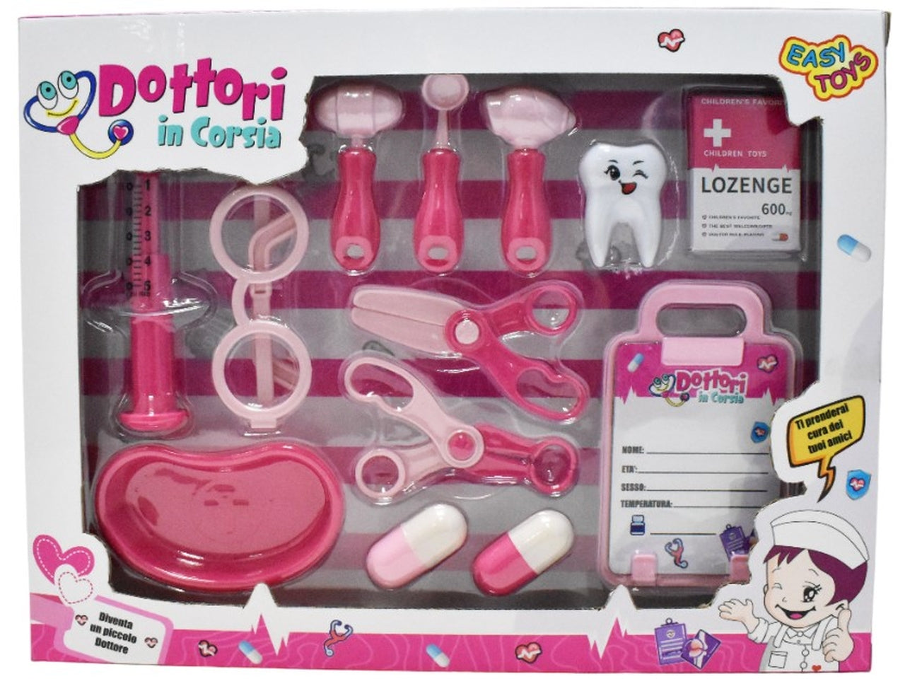 Gioco set dottori in corsia