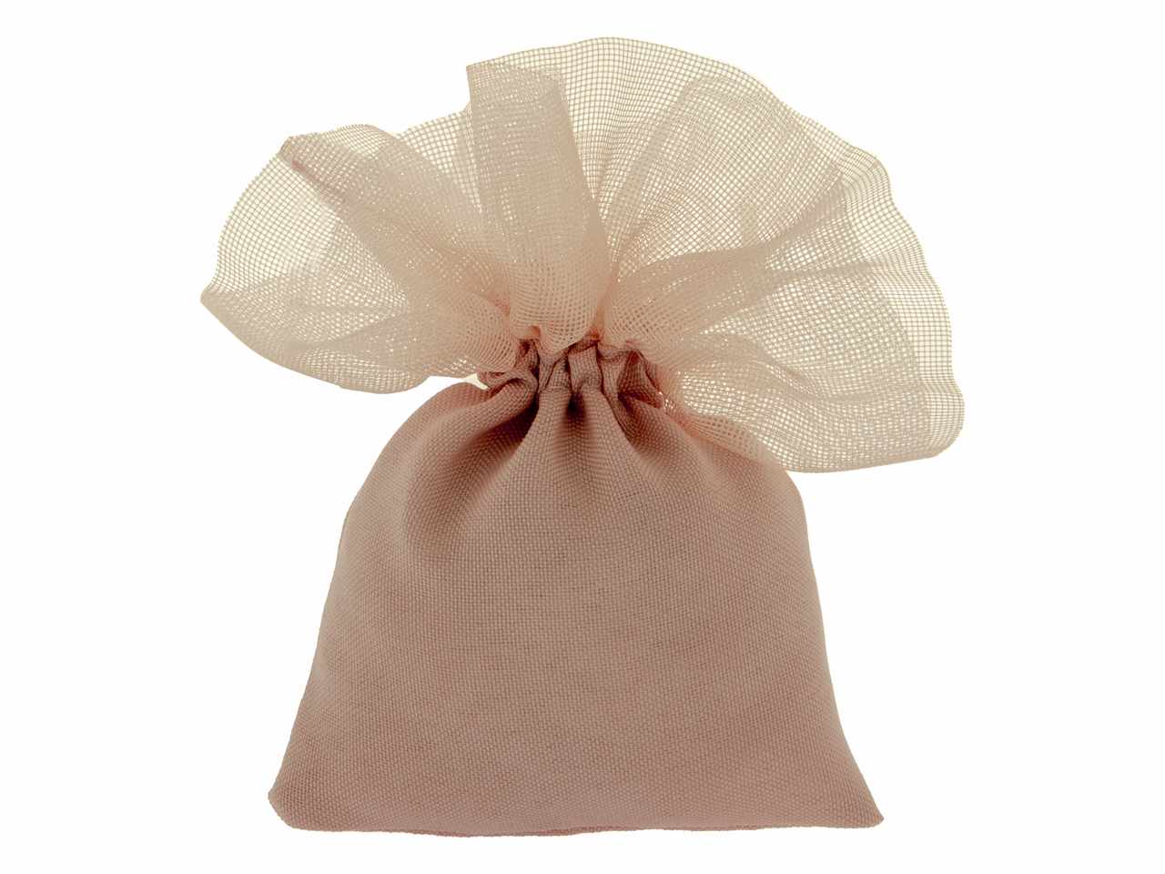 SACCHETTO CIUFFO COLORE ROSA ANTICO 10X13CM