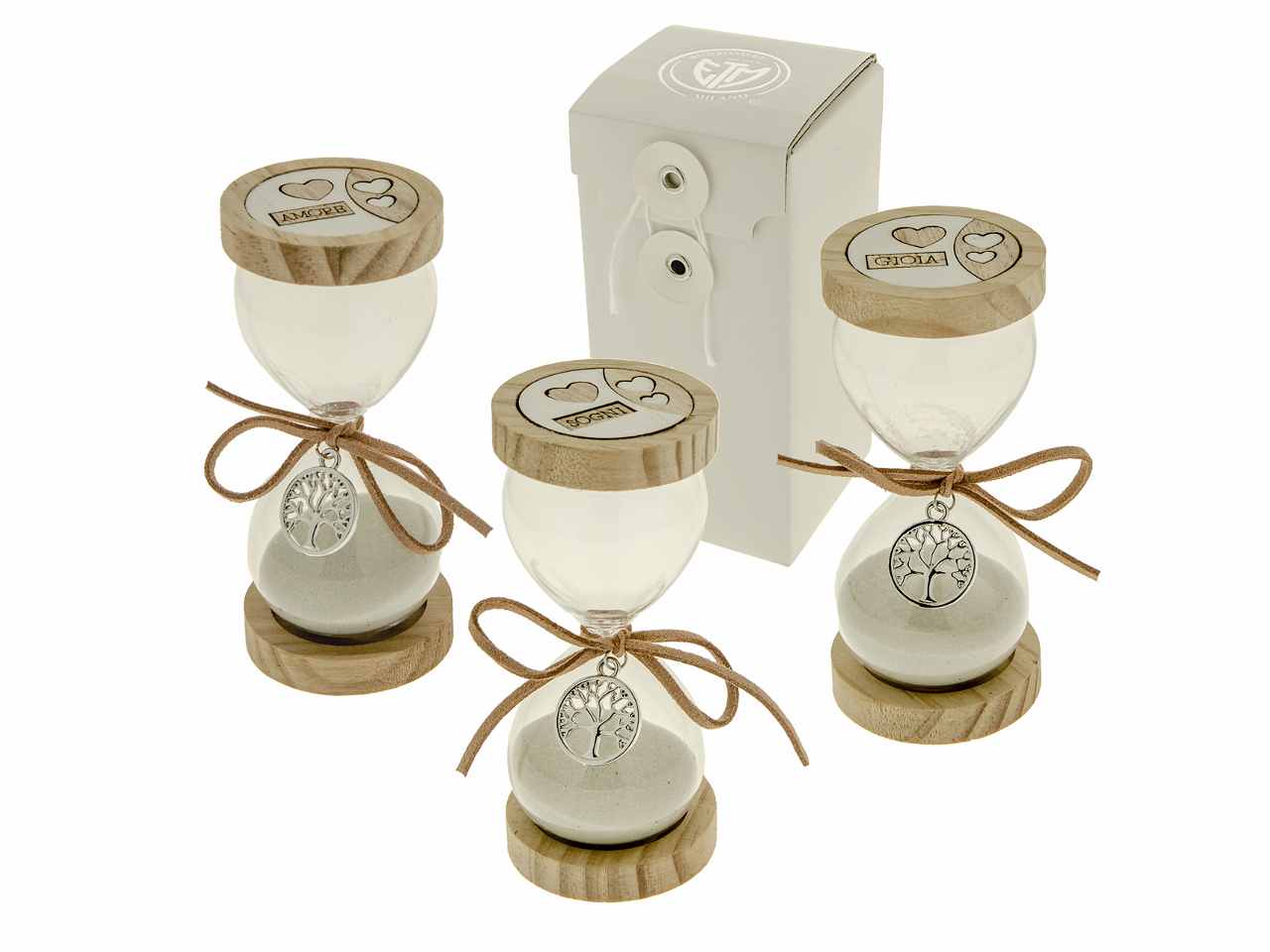 Clessidra decorativa madera 3 assortimenti h11cm