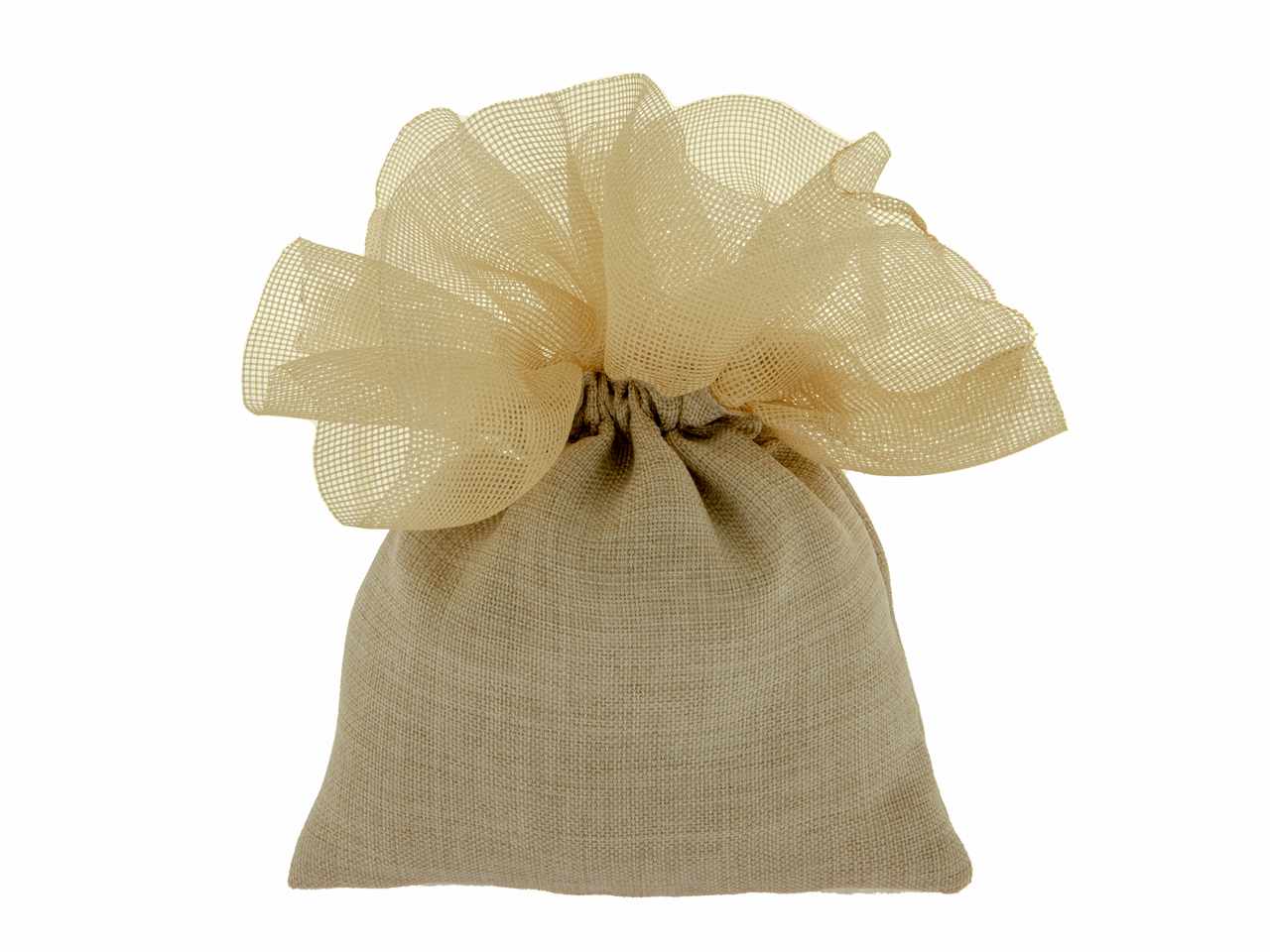 SACCHETTO CIUFFO COLORE TORTORA 10X13CM