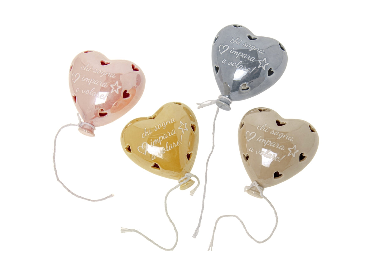 Volo balloon con led con frasi 9cm in 4 assortimenti