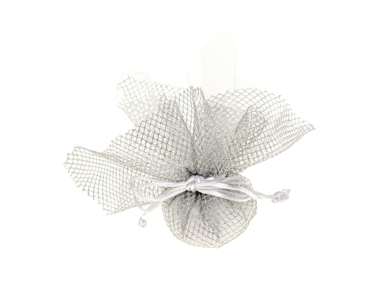 Metallic rete xl più velo misura 25x25cm colore silver