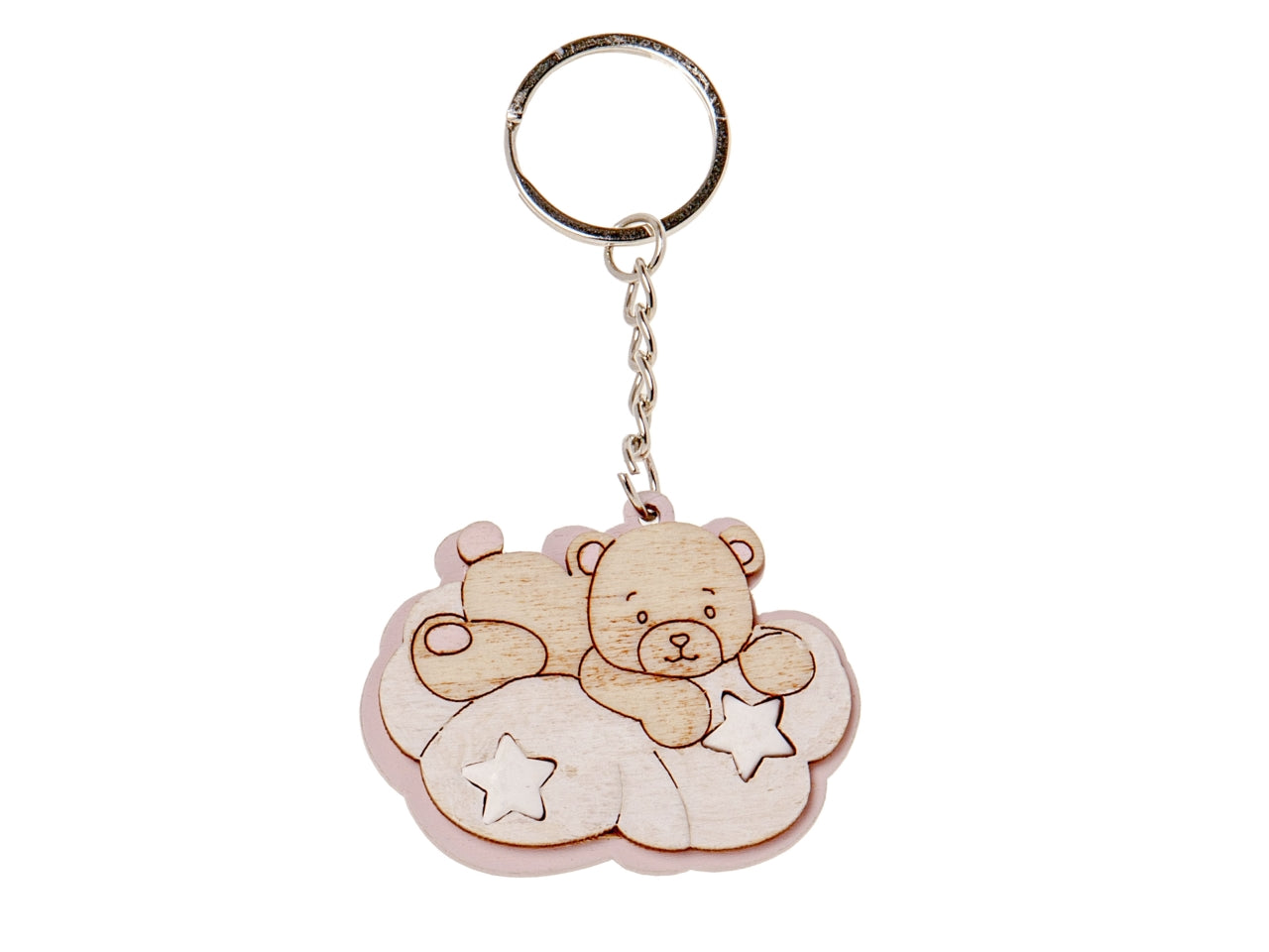 Porta chiavi in legno, gesso e metallo colore rosa