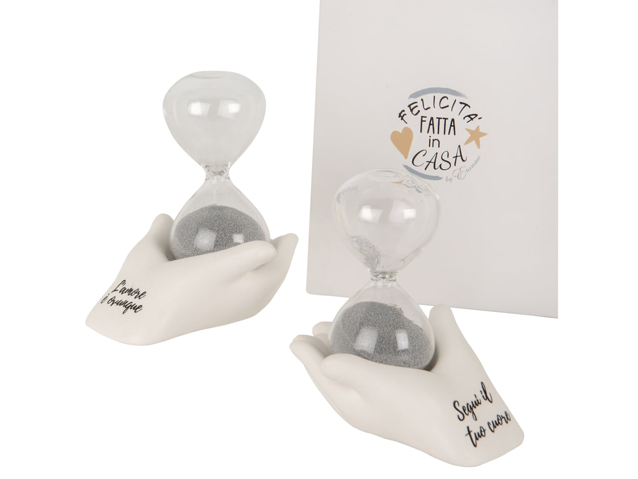 Dono clessidra h.9cm 2 soggetti assortiti