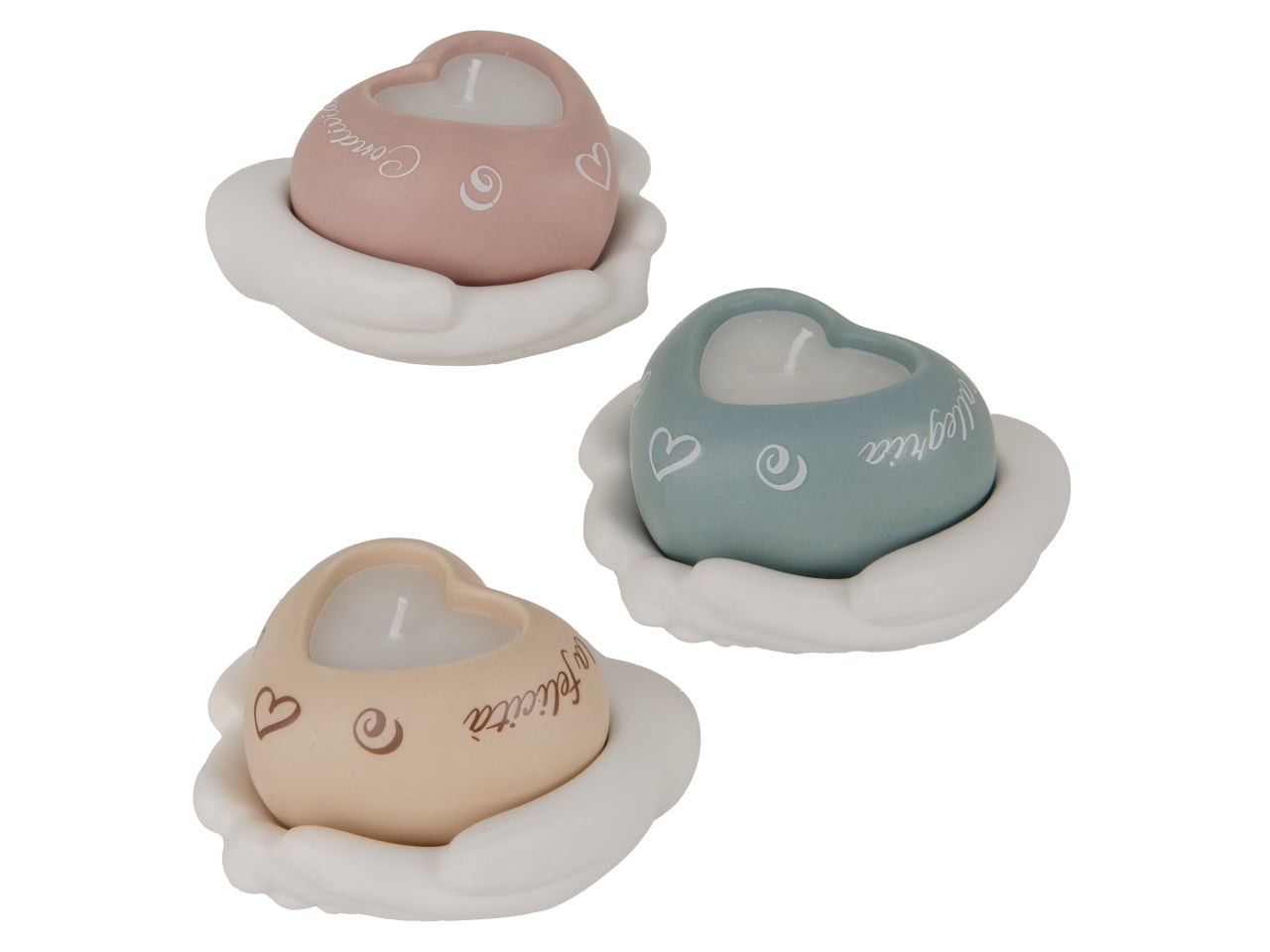 Hands candela 9xh.6cm 3 assortimenti