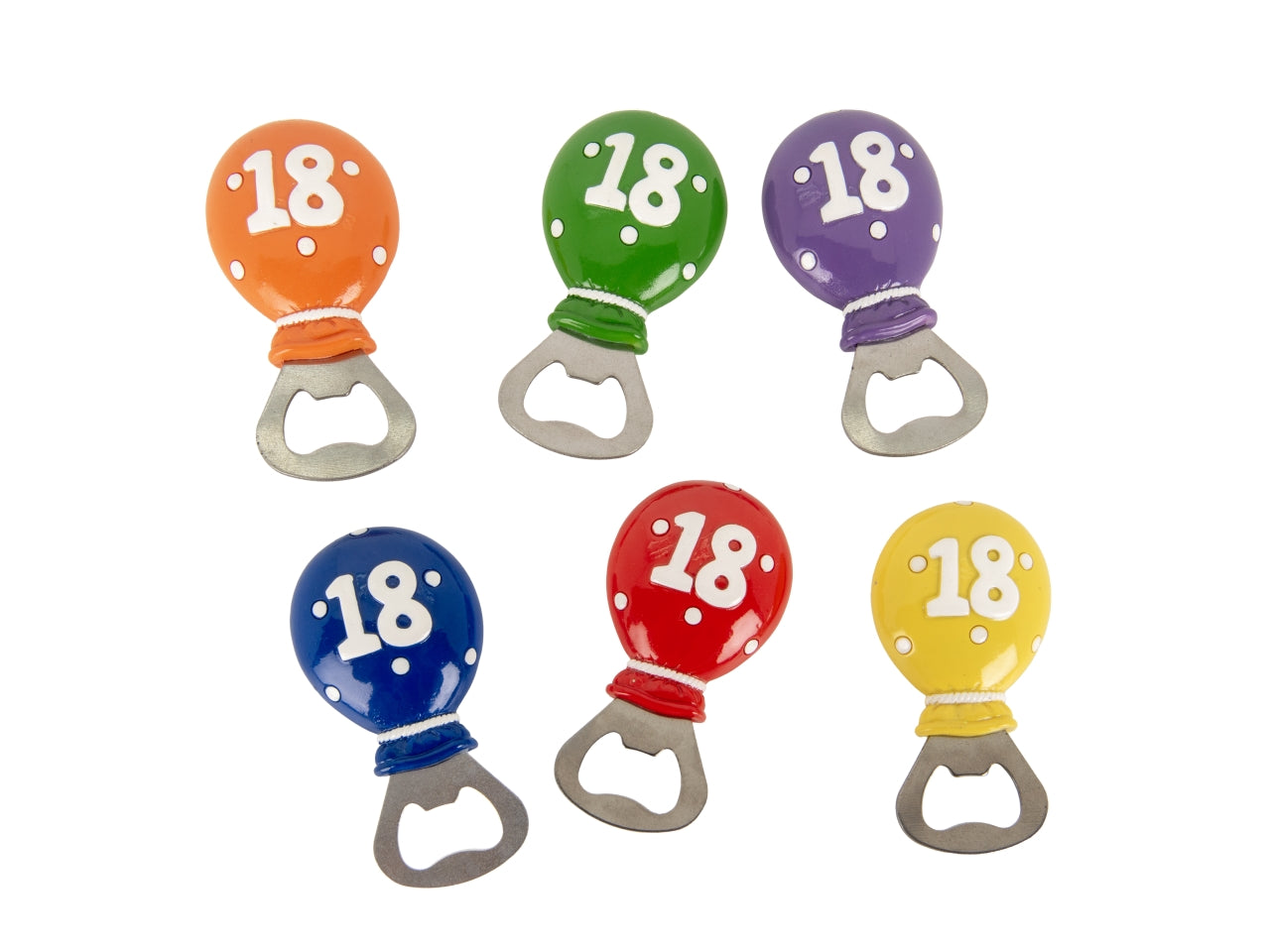 Diciotto apri bottiglie + magnete 9cm 6 assortimenti