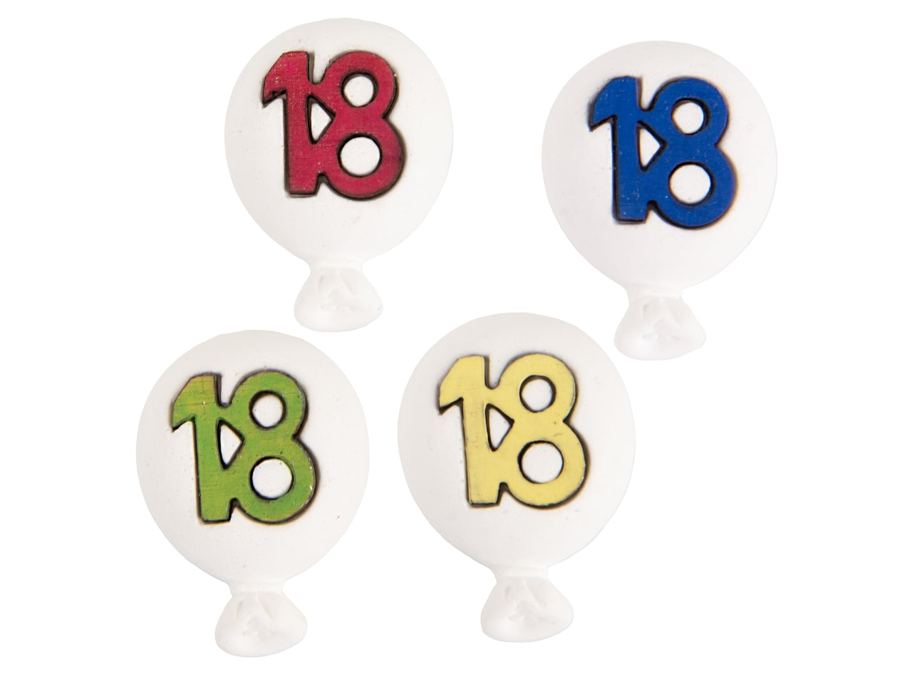 Gesso balloon 18esimo 4cm 4 assortimenti