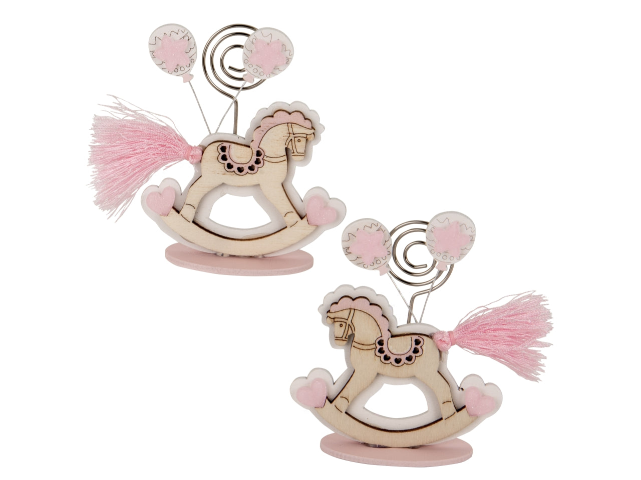 Cavallino clip rosa 8cm 2 assortimenti
