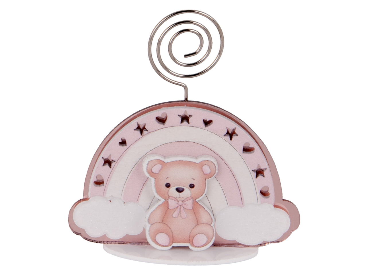 Baleno clip orso rosa 7cm