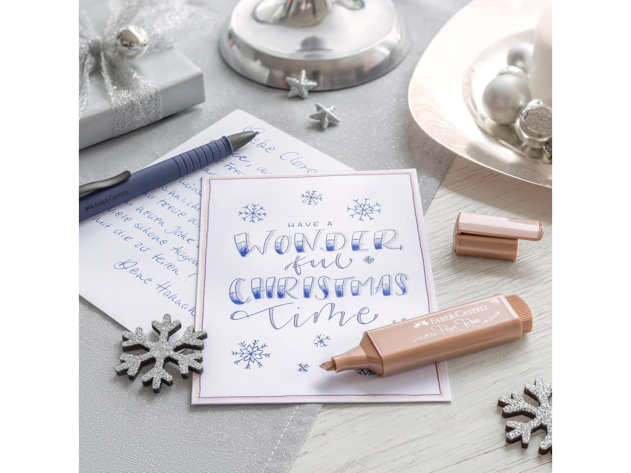 Evidenziatori metallic Faber Castell, confezione 4 colori metallizati con punta scalpello