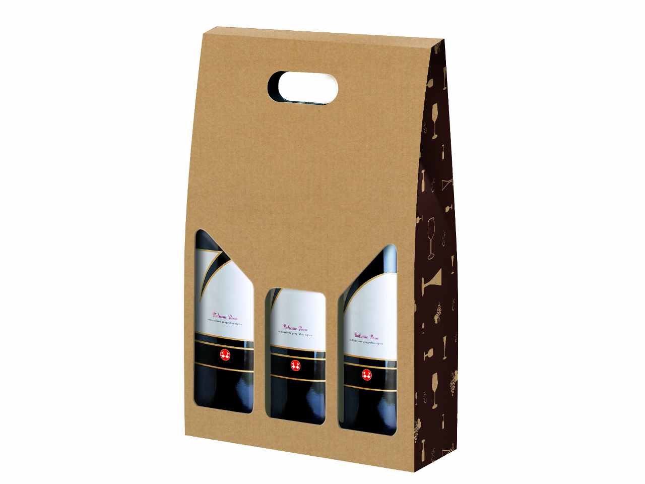 Linea kraft stampa porta bottiglia 3p catvn3s/k088
