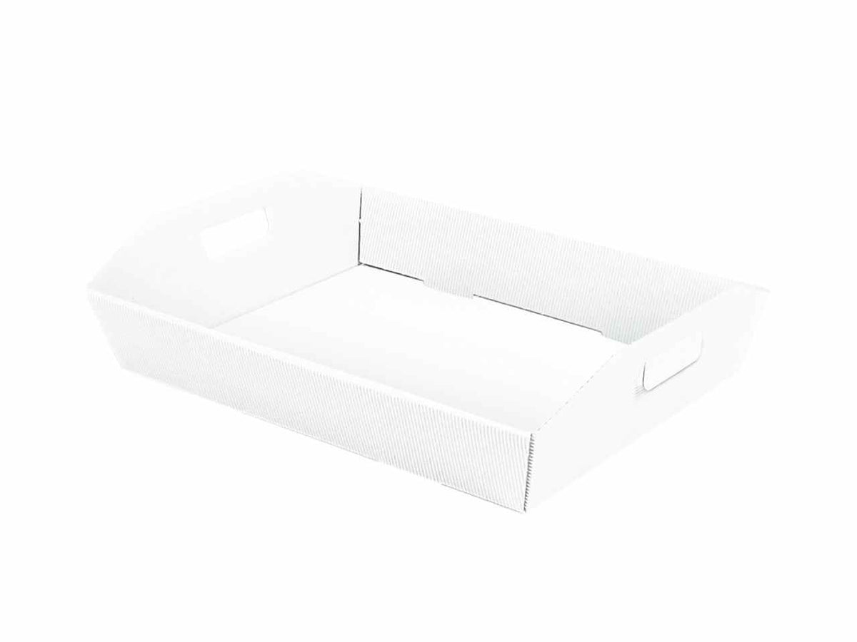 Cesta in cartone Cannetè bianco 31x24,5x6cm
