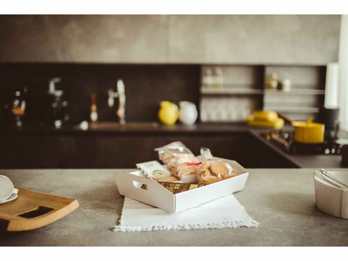 Cesta in cartone Cannetè bianco 31x24,5x6cm