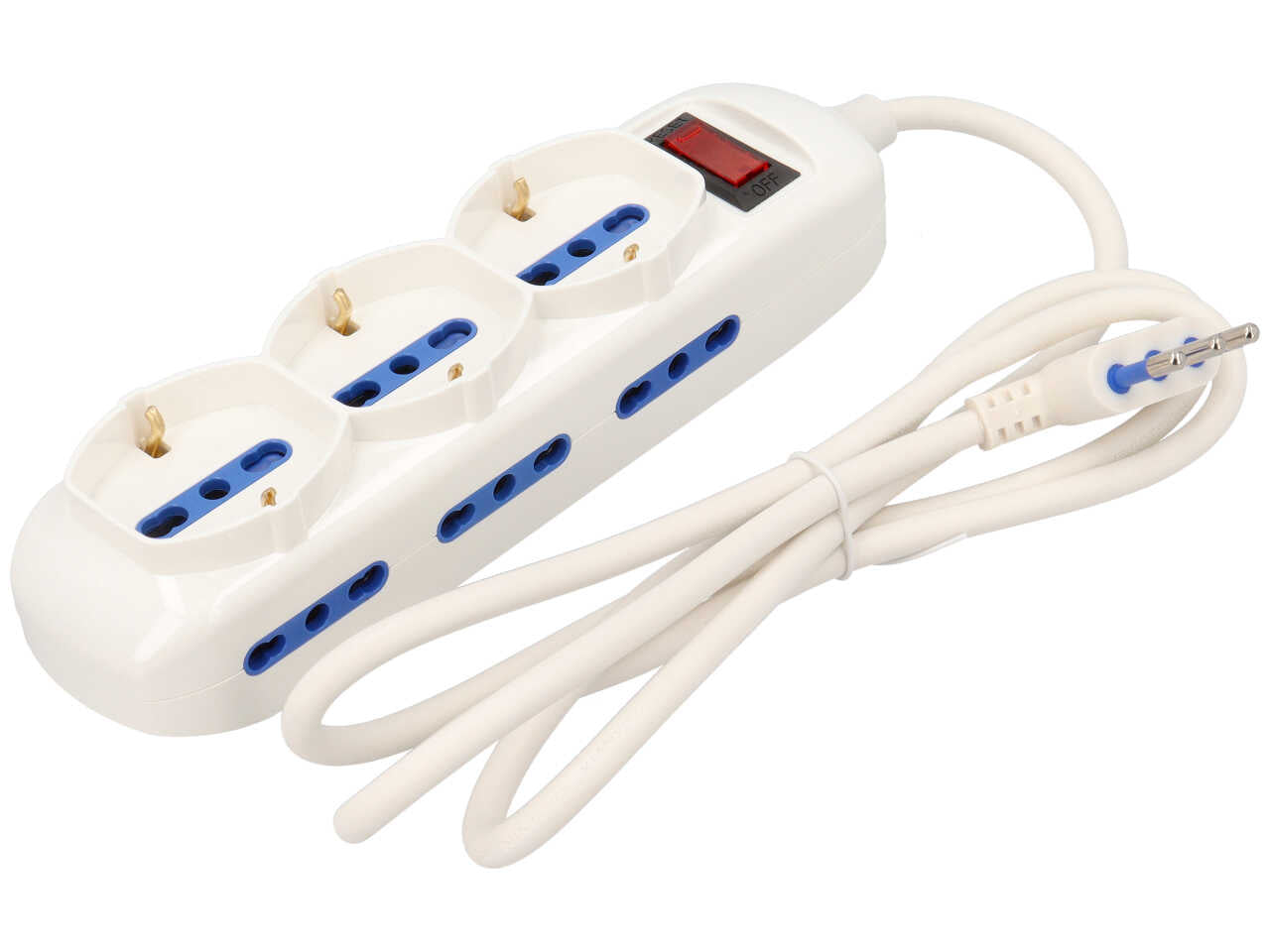 Presa multipla 10a 3 posti + 6 posti laterali