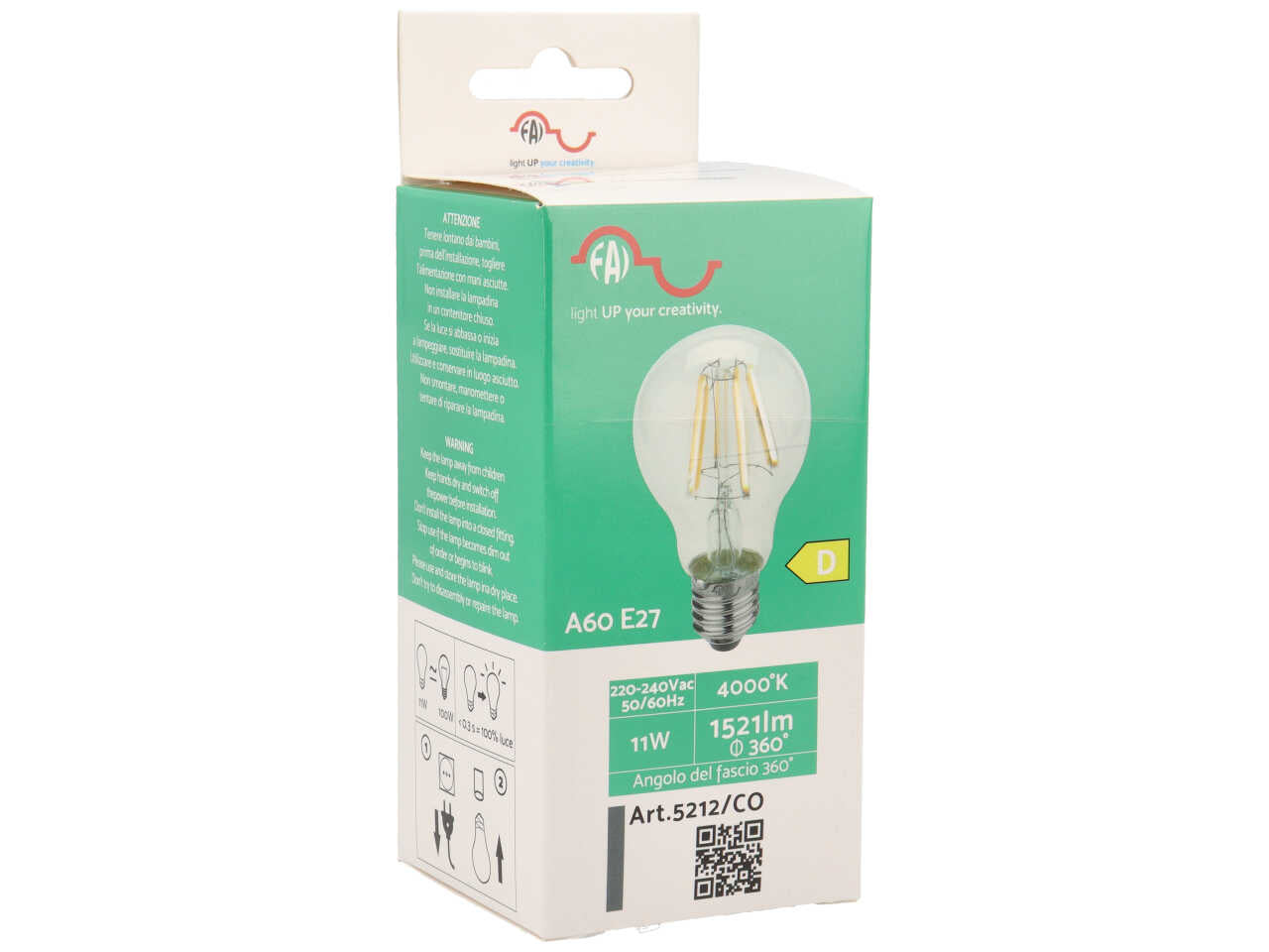 Lampada Led 11W E27 bianco caldo a goccia - Fai srl