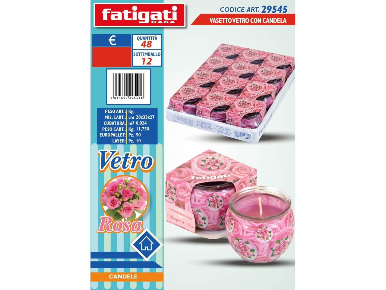 Candela profumata in vasetto di vetro al profumo di bouquet - Fatigati