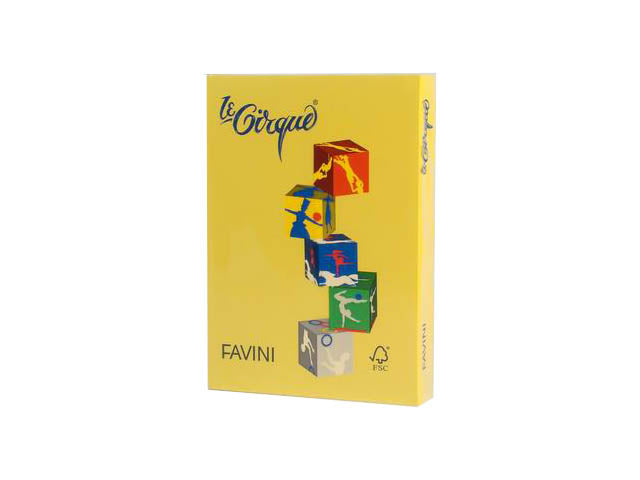 Risma fogli A4 Favini in colore giallo zolfo 210x297mm 80gr