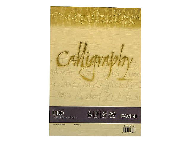 Carta Lino Favini Calligraphy per messaggi, inviti e diplomi, 200gr formato A4 avorio 210x297mm 50 fogli