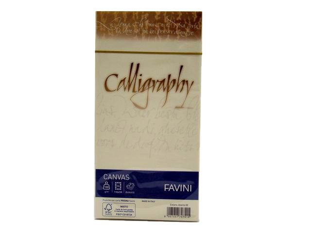 Buste per partecipazioni Favini in carta avorio 100gr misura 11x22cm - la confezione comprende 25 buste