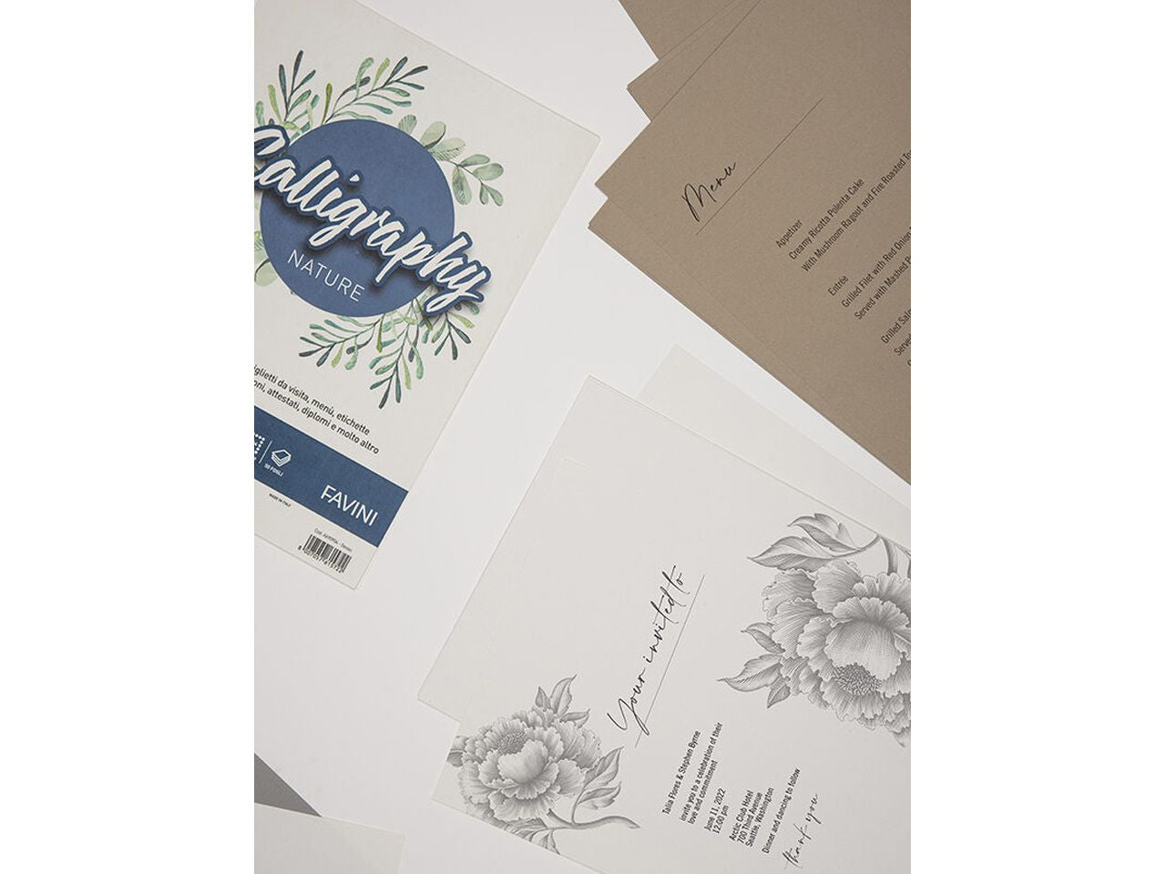 Carta calligraphy nature a4 120gr 21x29,7cm 50 fogli uva