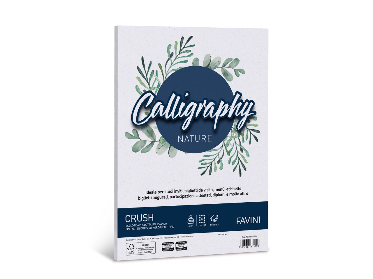 Carta calligraphy nature a4 120gr 21x29,7cm 50 fogli uva