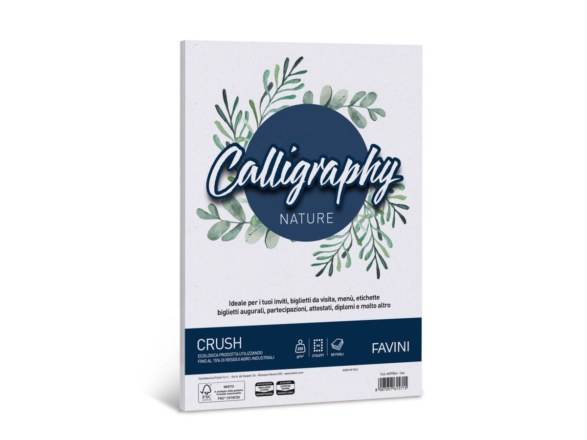 Carta calligraphy nature a4 250gr 21x29,7cm 50 fogli uva