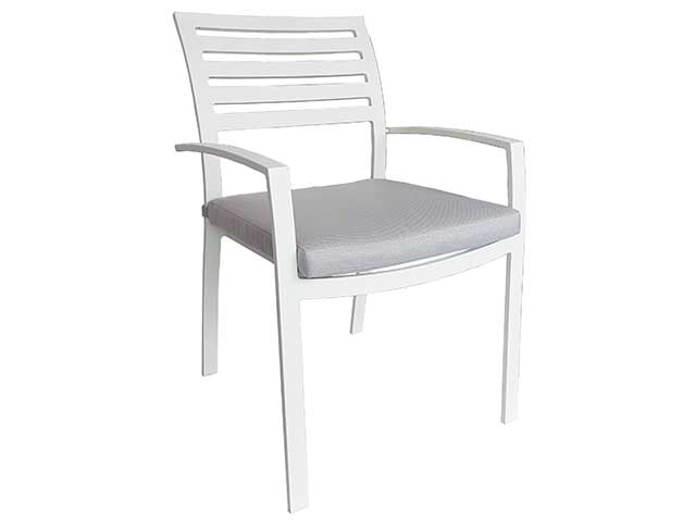 Sedia alluminio c/cuscini 65x57x86cm nu-003