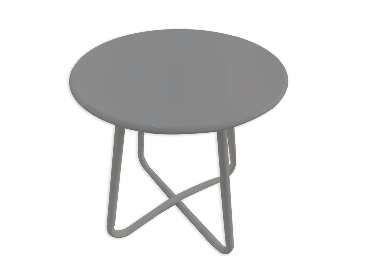 Tavolino rotondo in acciaio grigio per uso esterno 50x45 cm - Fdm Overseas