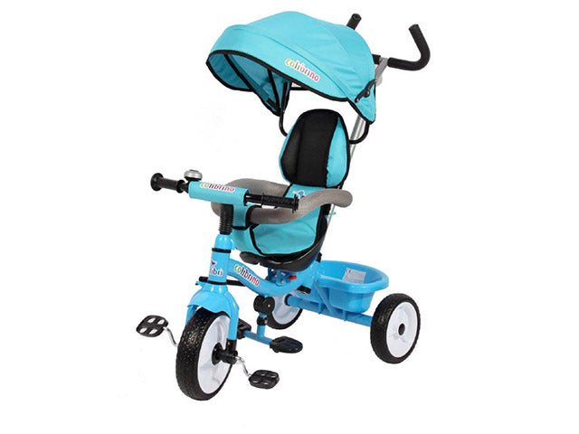 Triciclo Passeggino per Bambini Fronte Mamma e Strada Blu $